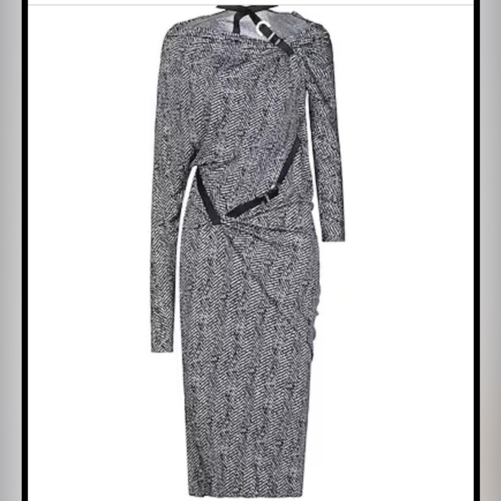 Versace belt detail ruched dress